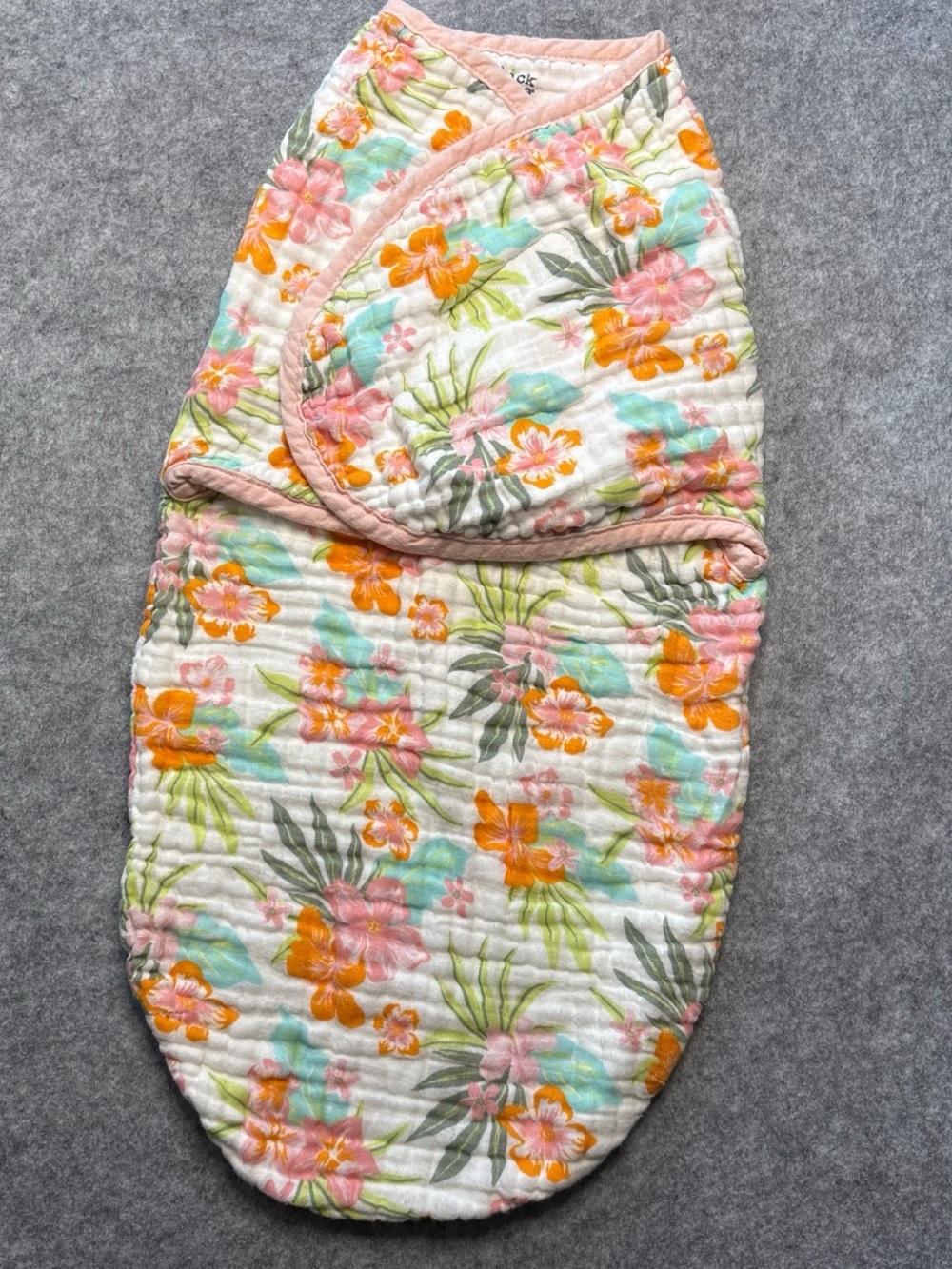 chick pea Quilted Floral Baby Sleep Sack in Pink, Orange & Aqua